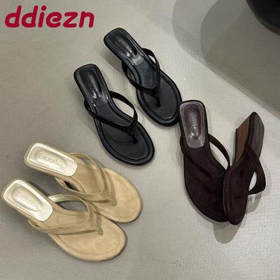 Модные женские весенне-летние туфли-сабо на танкетке с круглым носком, женские сандалии-шлепанцы на танкетке, модные шлепанцы на танкетке, сандалии-слайды для женщин, шлепанцы