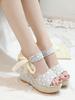 2024women Sandals Lace Leisure Women Wedges Heeled Women Sandals Summer Sandals Party Platform High Heels Shoes Woman