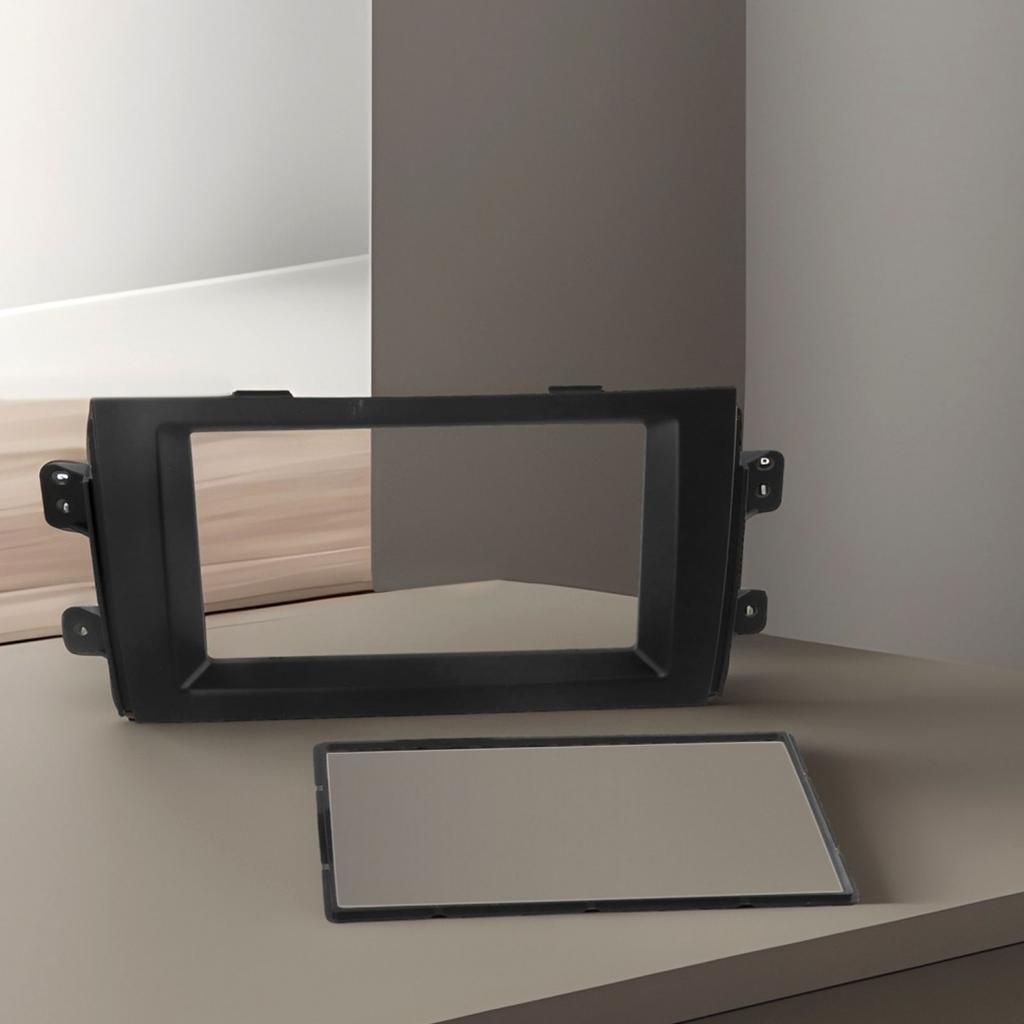 Black Stereo Radio Plate Frame Panel Dash Double Din For 2007-13