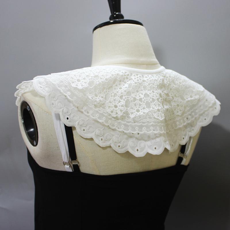 Layer Embroidered Fake Collar Shawl Wrap Decorative Lapel Removable Neckline Ladies Top Collar Clothes Accessories