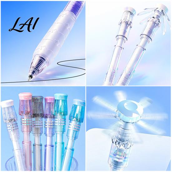 Retractable Gel Ink Pens Turbine Spinning Gyro Top Relief Pen Stress Quick-drying Exquisite Gift Sets