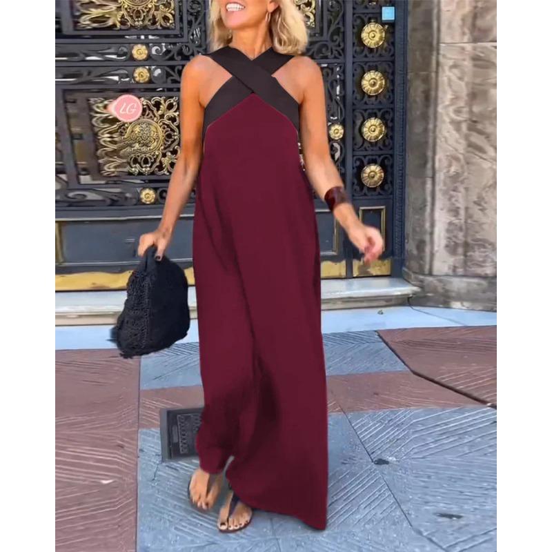 Summer New Style Women's Long Skirt, Sleeveless Cross Sexy Beautiful Back Dress MC6837