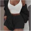 Women's Winter Plush Home Clothes Casual 2-Piece Pajamas Long-Sleeved Shorts Sports Suit for Women