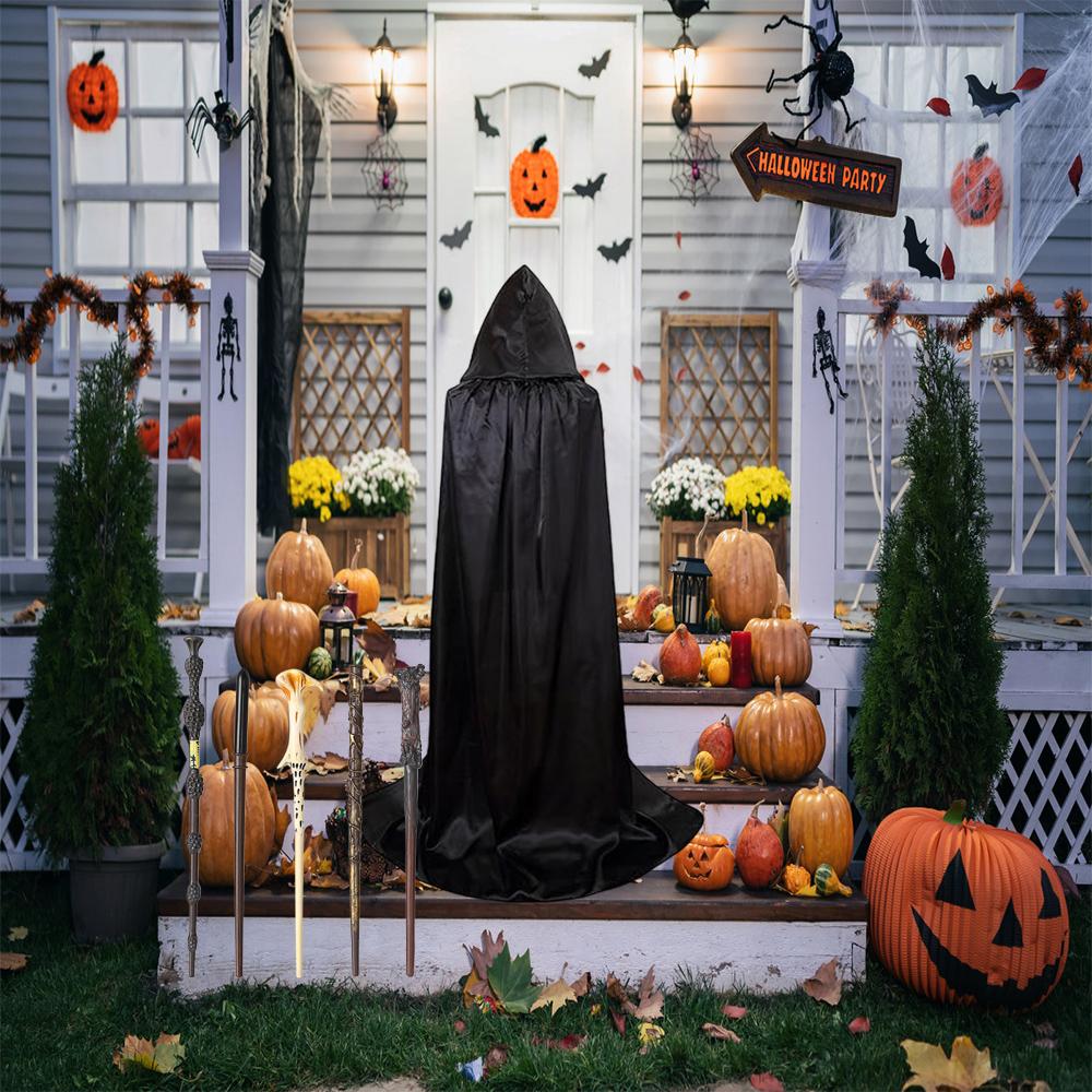 1 шт. Хэллоуинский плащ с капюшоном, костюм ведьмы, плащ вампира, костюм для косплея волшебника для Хэллоуина, плащ для вечеринки