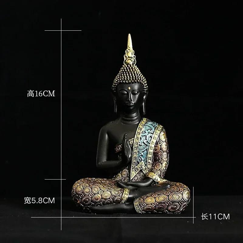 Large Buddha Statue Thailand Buda Buddha Sculpture Green Resin Handmade Buddhism Figurine Meditation Home Decor