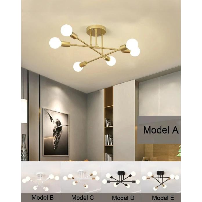 Nordic Minimalist Pendant Light Ceiling Lamp LED Chandelier Suitable for Bedrooms Living Rooms Black Gold Lighting Decoration