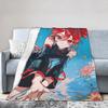 Kasane Teto Blanket Anime Vtuber Plush Novelty Soft Throw Blanket for Bedspread Textile Decor