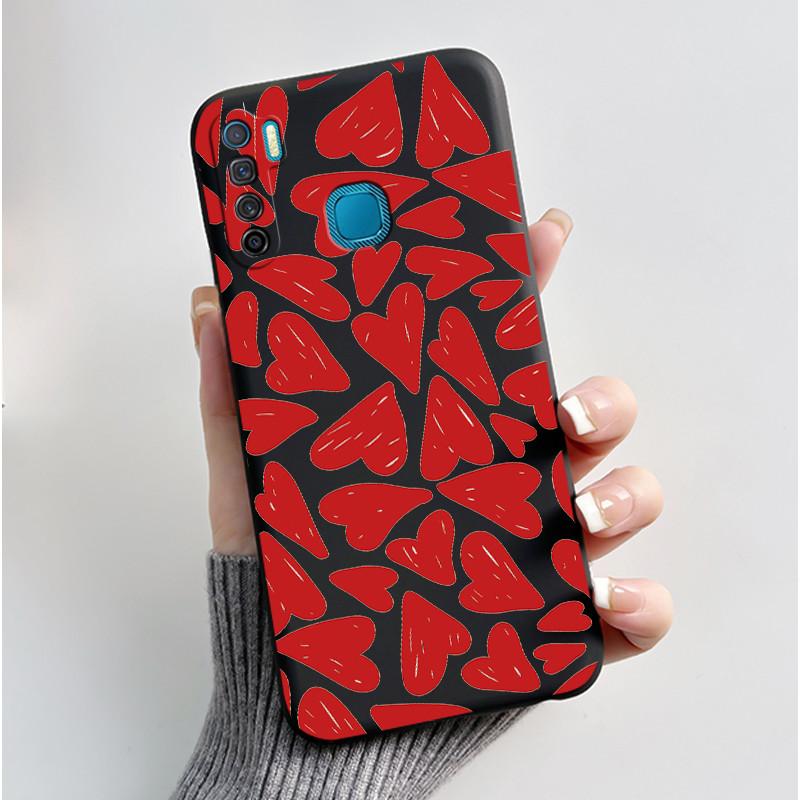 Phone Case For Infinix S5/S5 lite/X652/Camon 12 Air/CC6 Black Cute Cartoons Painted Casing Bumper Soft Shockproof Black Case
