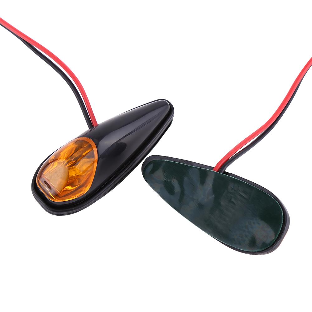 2pcs LED Motorcycle Flush Mount Turn Signal Light Motorbike Indicator Lamp Amber