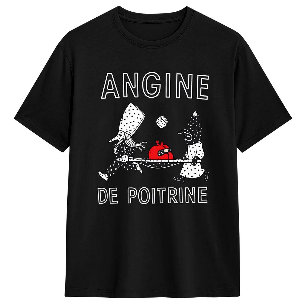 Повседневная футболка Angine de Poitrine для унисекс, с круглым вырезом, из чистого хлопка, с коротким рукавом, идея для подарка, одежда