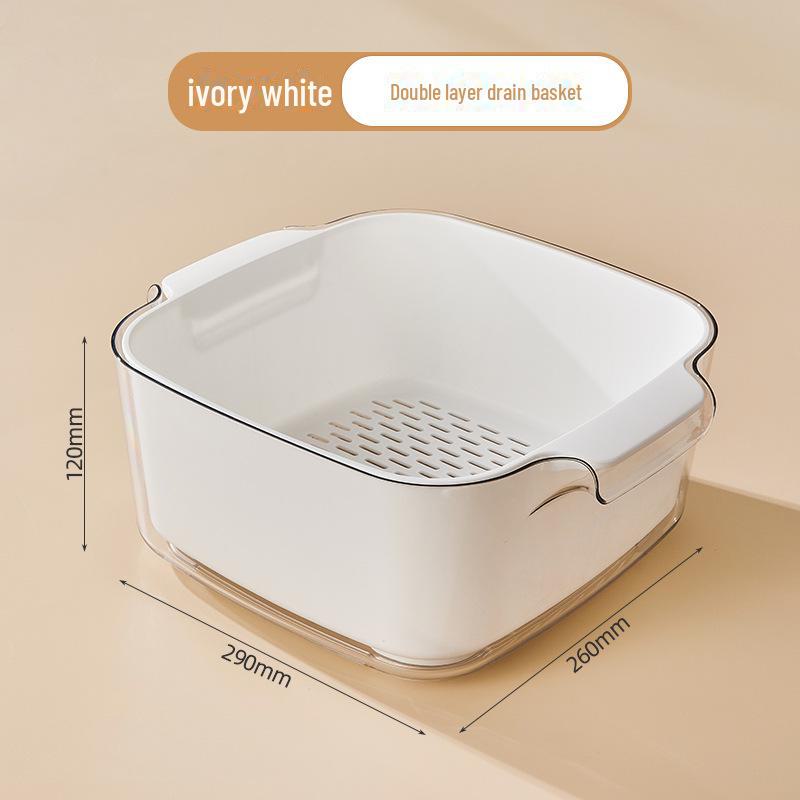 Двухслойная раковина для мытья овощей и сливная корзина - Пластиковая тарелка для фруктов и фильтр для мойки для кухни