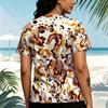 Women’s Abstract Short Sleeve T-Shirt Street Casual, Soft Comfort Fabric, Versatile and Eye-Catching, Ideal for Daily Commute, Campus, Beach Outfits