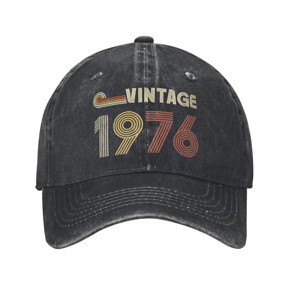 Vintage Born In 1976 aged 50 Trucker Hat Outfit For Unisex Baseball Caps 50 birthday Retro Wear Sun Caps Adjustable