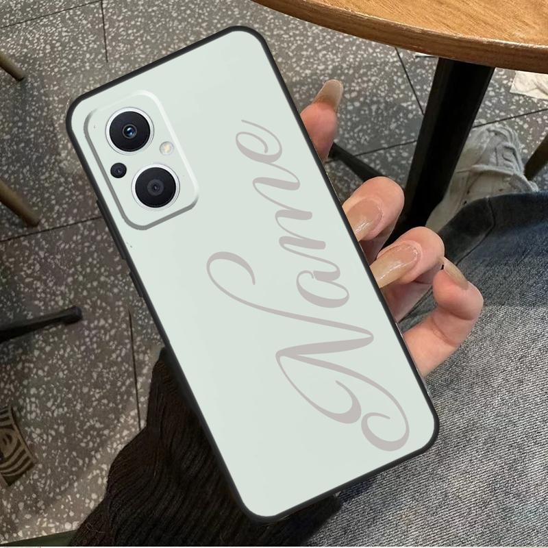 Sage Green Personalized Name Case For OPPO Reno 7 8 10 Pro 8T 2Z 4Z 5Z 6 Lite OPPO Find X6 Pro X2 X5 Lite X3 Neo Cover