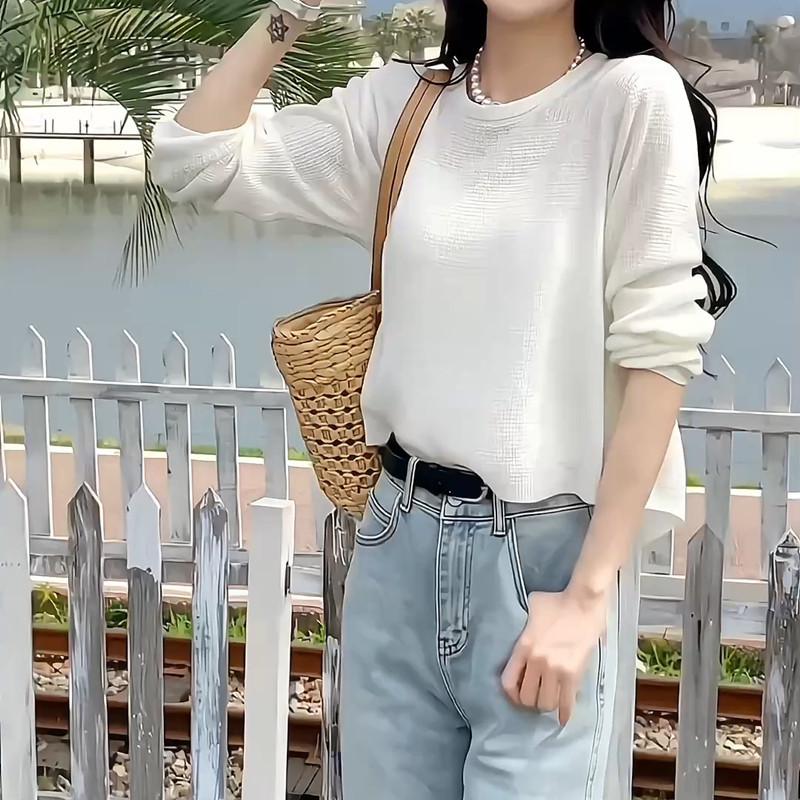 Женский вязаный кардиган Ice Silk - корейский стиль, легкий, короткая шаль с разрезом сзади и завязкой, идеальная верхняя одежда с защитой от солнца