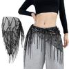 1Pc Mesh Hip Scarf Fashion Sequin Tassel Scarf Belt Dance Accessory Sequin Belt Decoration Belt Jewelry Stage Wear Hip Scarf