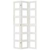 3 Piece Room Divider White Solid Paulownia Wood