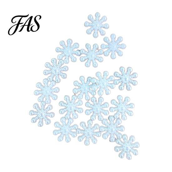 Snowflake 100Pcs Decorations Attractive Wear-resistant Cute Faux Pearl Decoration DIY for Christmas