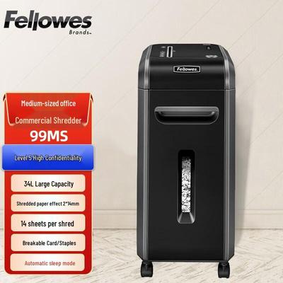 Шредер для бумаги Fellowes 99MS, высокая степень секретности, для коммерческого использования, штепсель CN (адаптер в комплекте)