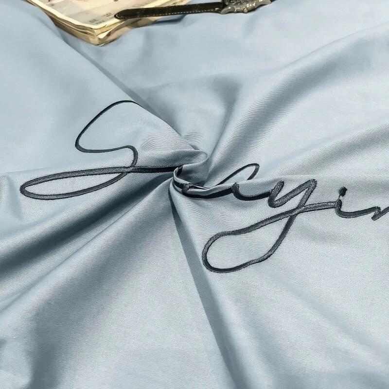 400TC Luxury Egyptian Cotton Bedding Set Full Queen King Size Duvet Cover Bed Fitted Sheet Set Pillowcase Bed Linen Solid Color