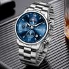 LIGE Band Luxury Watch for Man Quartz Sports Men Watch Waterproof Luminous Stainless Steel Chronograph Men's Watches Clock Reloj