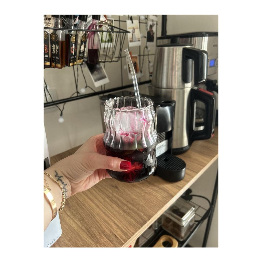 2 Heat-resistant Borosilicate Layered Long Twisted Glasses | Coffee And Presentation Glass