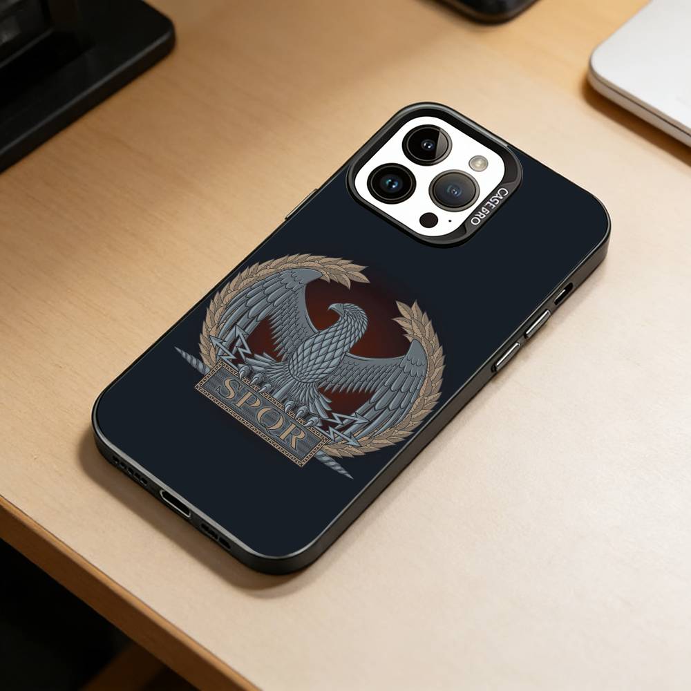 SPQR R-Roman Empire SPQR Phone Case For iPhone 17,16,15,14,13,12,11 Plus,Pro Max,XS,Colorful Silver Black Cover