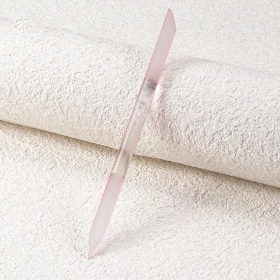 2Pcs/Set Glass Cuticle Pusher Nail File Easy Cleaning Double Sided Glass Manicure Stick with Imitation Leather Case Cuticle Remover Tool