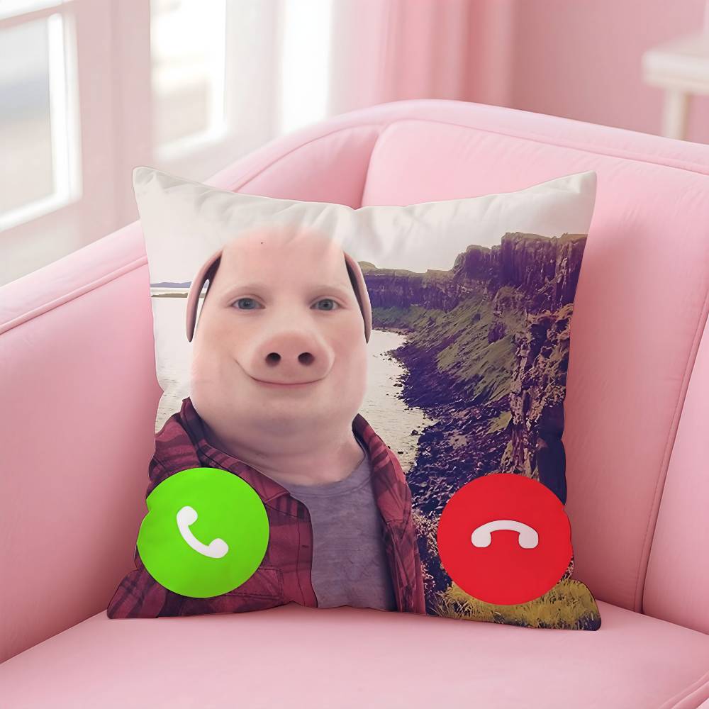 Наволочка John Pork Is Calling Уютная Подушка для Дивана-Кровати Шёлковая Элегантная Невидимая Молния Индивидуальная Декоративная Наволочка