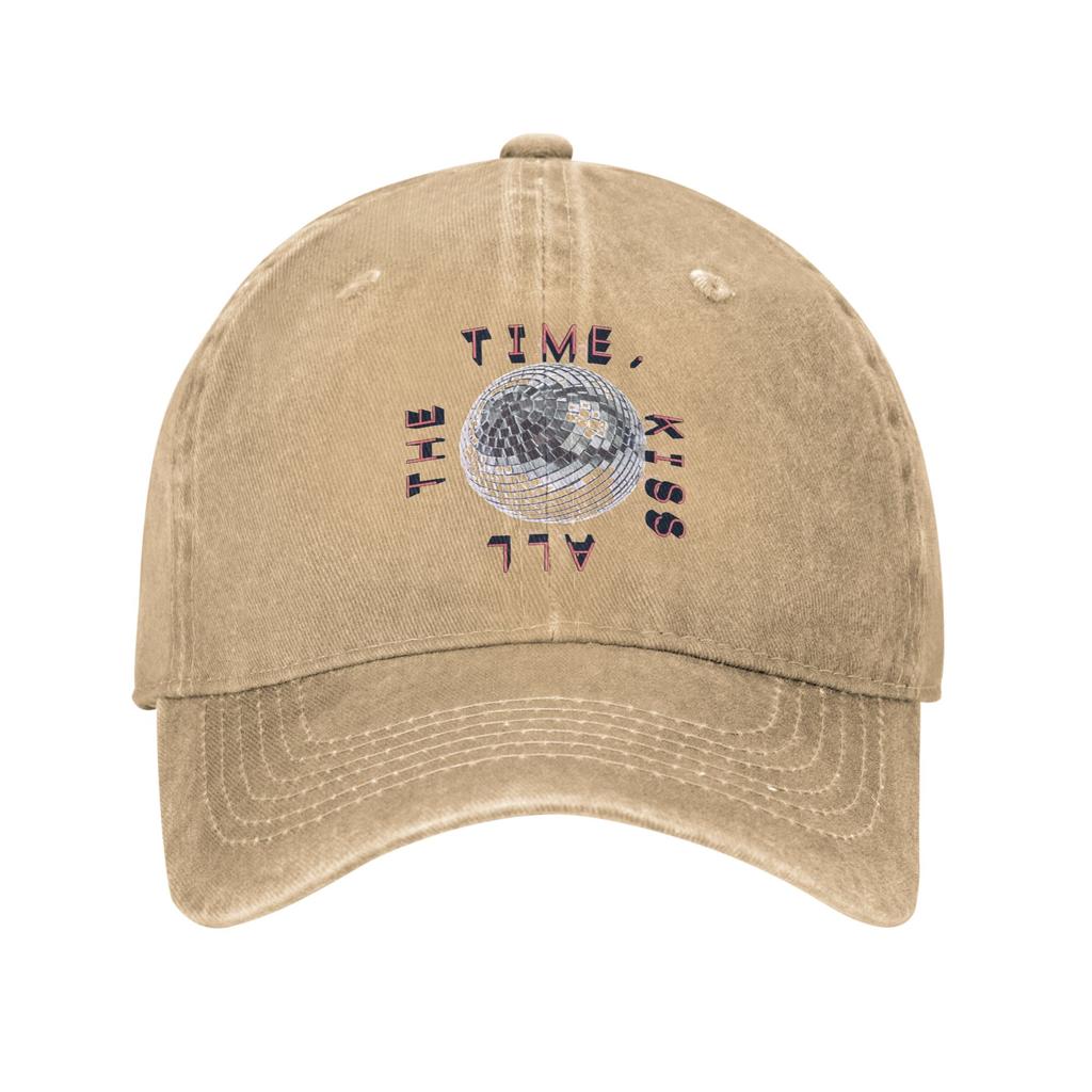 Harrys Styles Kiss All the Time Disco Occasionally Baseball Cap Unisex Women Distressed Denim Sun Cap Adjustable Fit Hats Cap