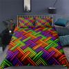 Colorful Weave Bedding Set Rainbow Psychedelic King Queen Double Duvet Cover 3D Geometric Comforter Cover Microfiber Quilt Cover