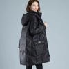 Winter Women's Long Hooded Parka - Detachable Thicken Loose Padded Jacket with Zipper Pockets, Warm Snow Wear