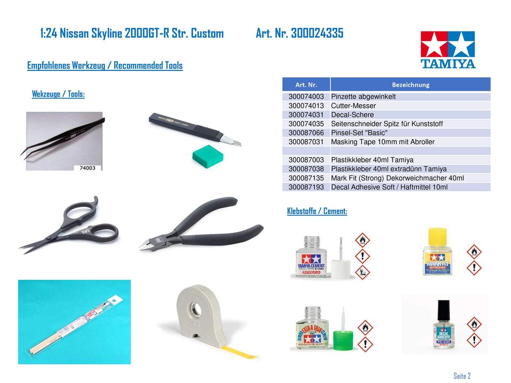 Tamiya Спортивная машина Nissan Skyline Street Custom Пластиковая модель 24335 1/24 № 335 2000GT-R