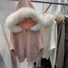 Womens Oversized Hooded Zip-Up Knit Cardigan Winter Thick Soft Acrylic Blend Sweater Coat Loose Casual Style