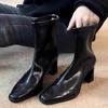 Женские ботильоны на высоком каблуке, готическая мода, туфли на массивном каблуке, зимние туфли-лодочки, зимние гладиаторы, женские короткие челси, ботильоны женские