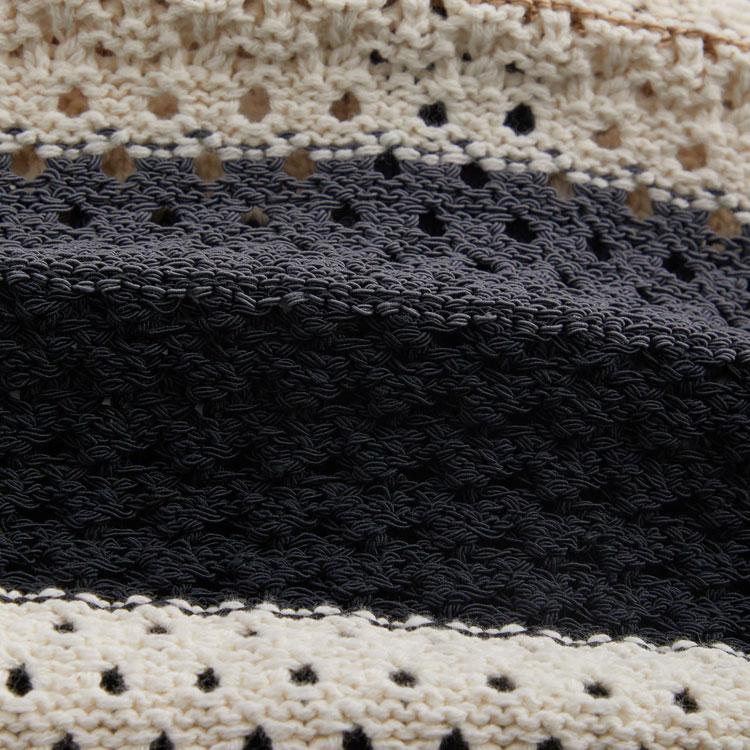 Kith Мужская трикотажная рубашка с короткими рукавами в полоску и цветными блоками Thompson Crochet, черная KHM031095-001