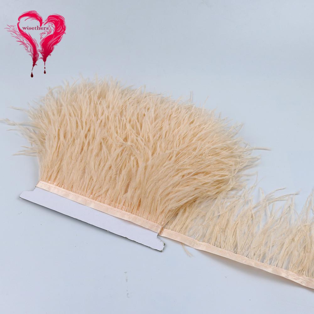 Ostrich Hair Cloth Edge Dress Dress Accessories Skirt Feather Trim With 10-15Cm Tassel