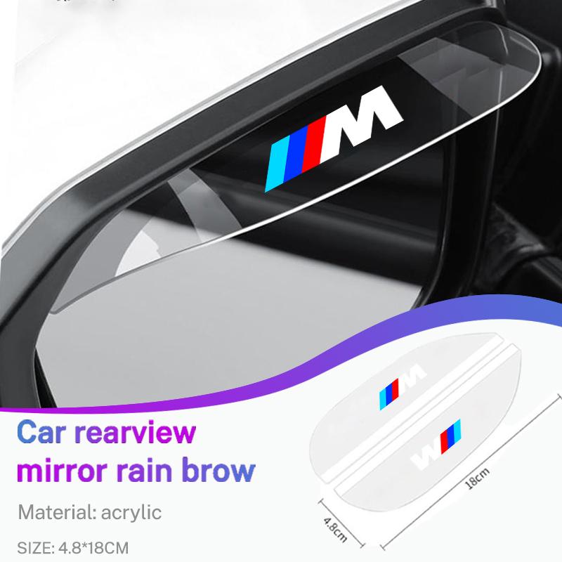 BBJL7 Car Rearview Mirror Rain Eyebrow Protection Side View Guard For BMW Performance X1 X3 X5 E39 E46 E90 E60 F20 F30 M3 M5 Accessory