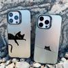 Мультяшный Черный Кот Лазерный Чехол для Телефона Для iPhone 11 Чехол iPhone 13 15 Pro Max 12 14 Pro Max 13Mini 14 15 Plus Ударопрочная Задняя Крышка