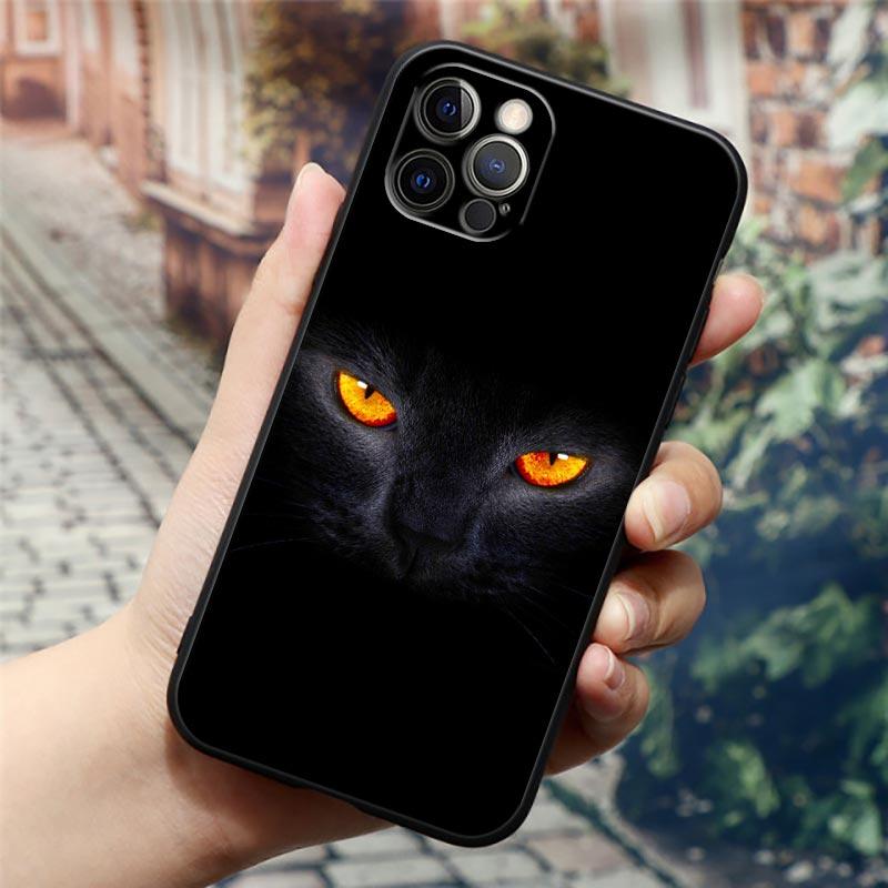 Черные Кошки Милый кот Привет Чехол для телефона Для Apple iPhone 16 15 14 13 12 11 Pro Max XR XS Max 7 8 Plus SE2 Задняя крышка Силиконовые чехлы