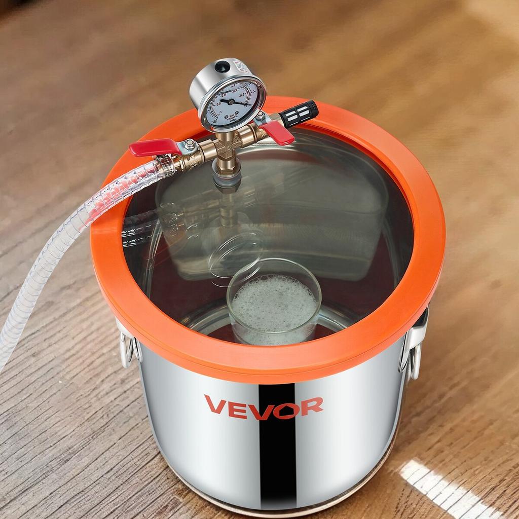 110L/min Single Stage Vacuum Pump 11.36L Stainless Steel Degassing Chamber