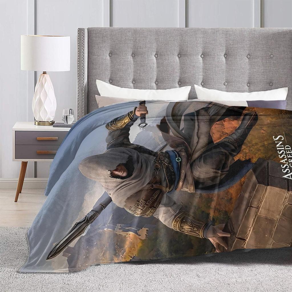 A-Assassins Game C-Creeds Fashion Flannel Blanket Warm Soft Bedding Throws for Home Decor Airplane Bedspread Sofa Bed Cover