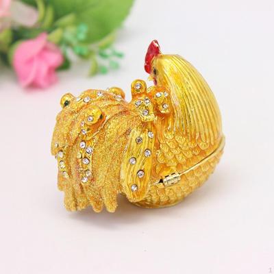 Эмалированная фигурка курицы шкатулка для безделушек ювелирные изделия ремесла скульптура курицы коллекционная винтажный стиль
