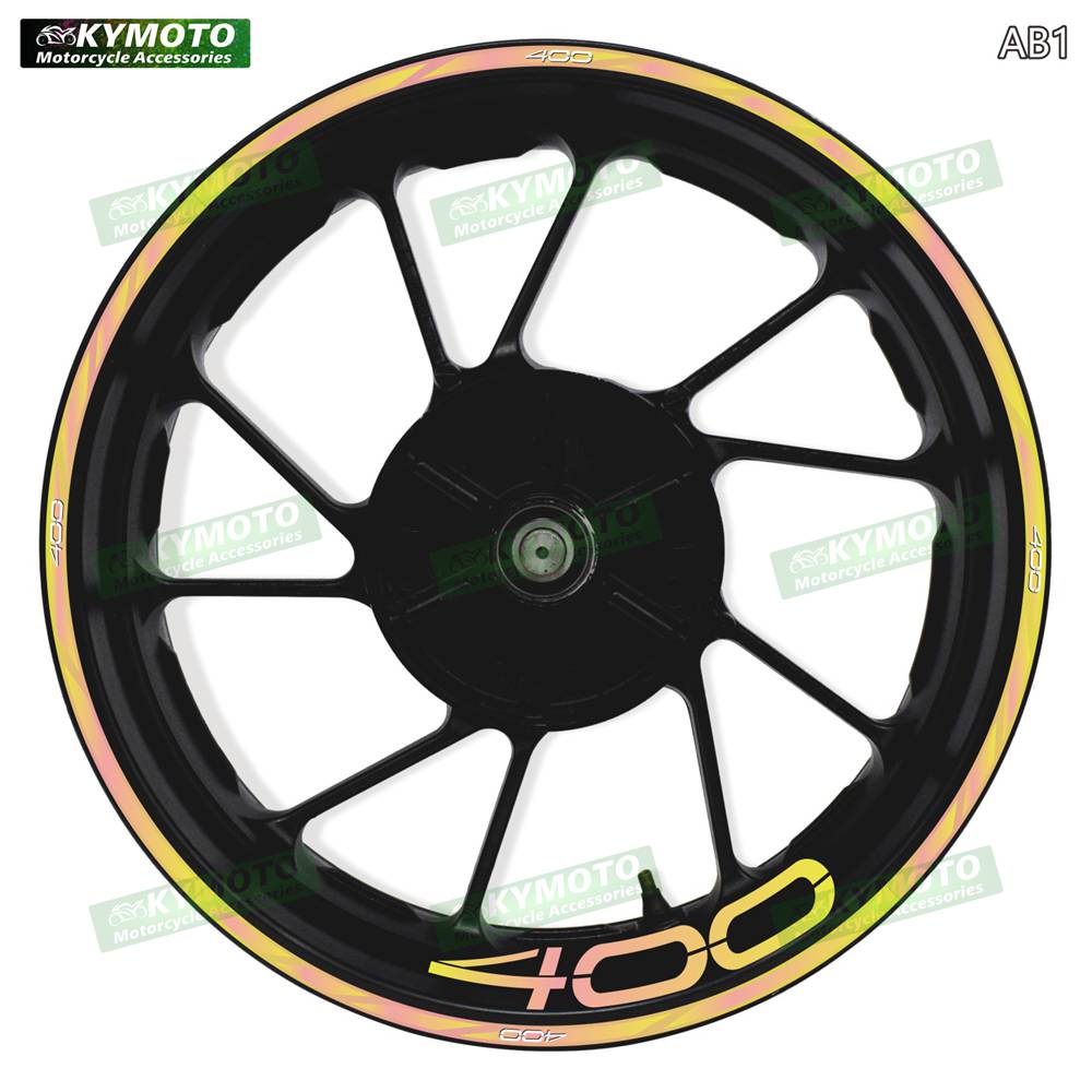 For Z400 Z 400 motorcycle accessories 17-inch front and rear wheel stickers fairings wheel hub gradient reflective decals