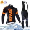 Winter Cycling Thermal Fleece Long Sleeve Set Men Women - Warm Breathable Bike Apparel