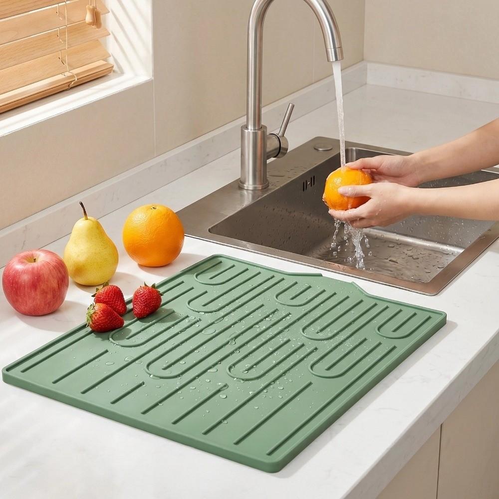 Non-Slip Kitchen Sink Mat Heat Resistant Kitchen Sink Storage Mat Sink Drain Pad  Kitchen