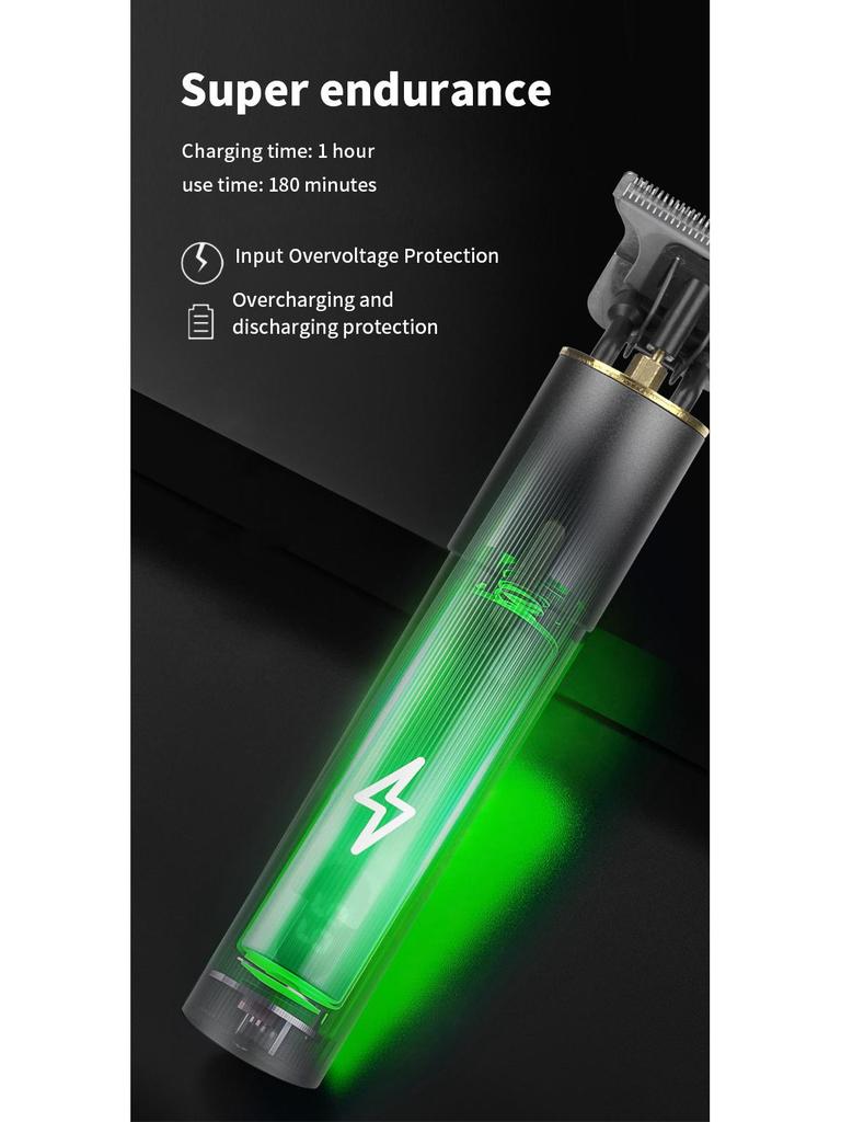 Перезаряжаемая электрическая машинка для стрижки волос T9 Bald и бритва с дизайном Carving Mark