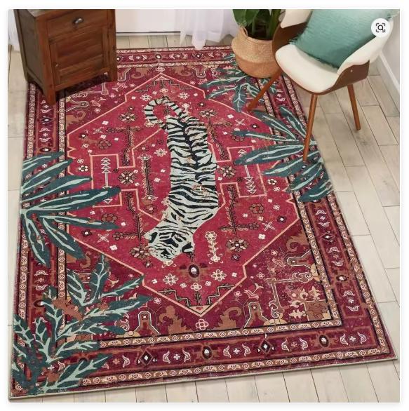 Symmetric Vintage Jungle Leopard Multicolor Carpet Soft Non-slip Mat Rug for Living Room Home Decor Bedroom Rug Coffee Table