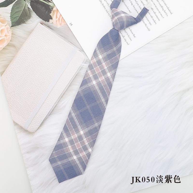 Креативный галстук без узлов, студенческий принт, цветная клетка, галстук Jk