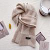 Pure Wool Small Scarf Women's Winter Thickened Love Knitted Plaid Warm Girl Style Scarf Birthday Gift